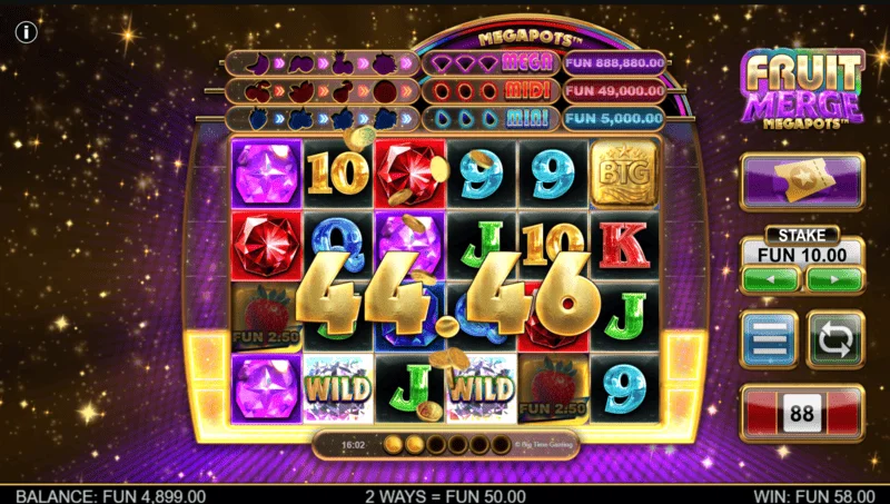 Fruit Merge Megapots - การจ่ายเงินในเกมหลัก