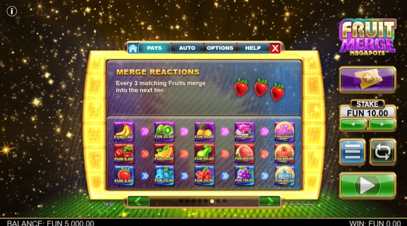 Fruit Merge Megapots - การรวมผลไม้ใน Hold and Spin